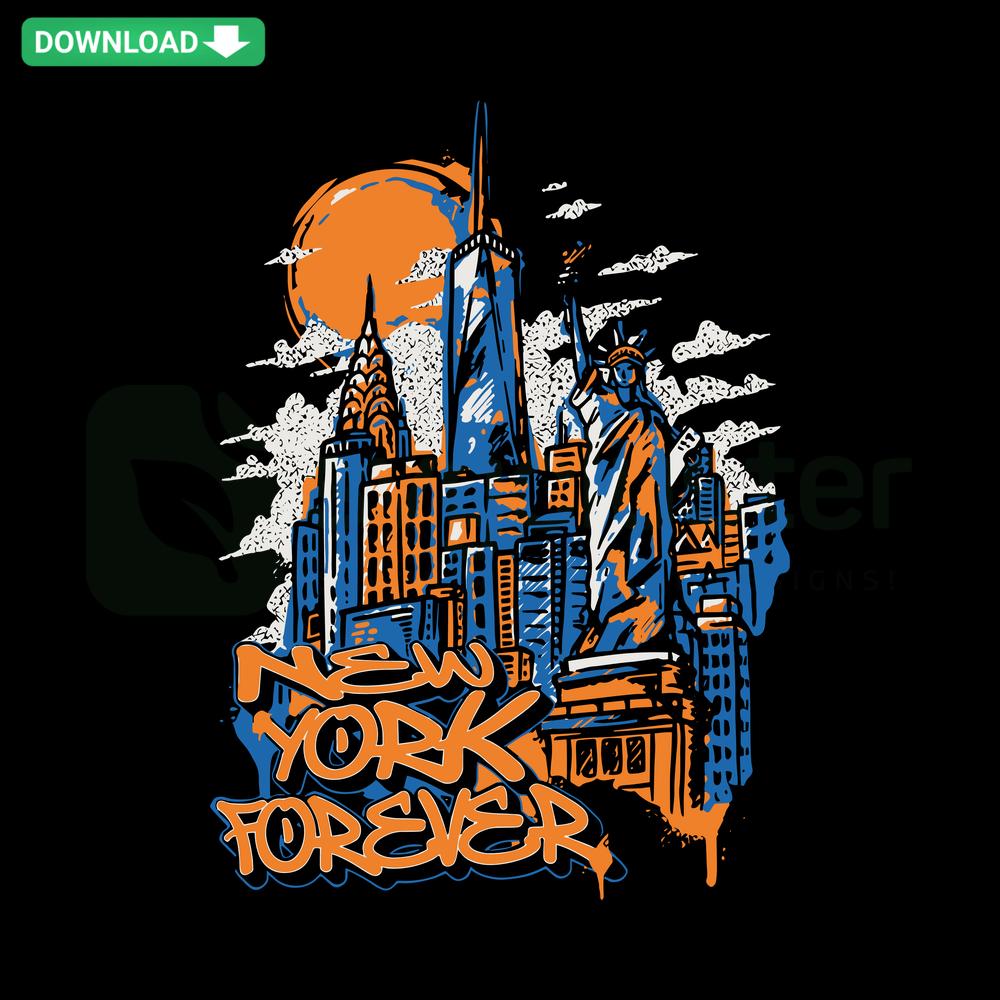 New York Knicks Basketball SVG Design for Cards, Digital Download, Creative Template, Knicks Forever, Blue and Orange Theme