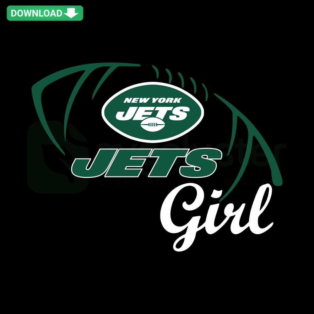 NY Jets Girl Football SVG, team colors, goalpost, football helmet, digital download, SVG design resources for crafting.
