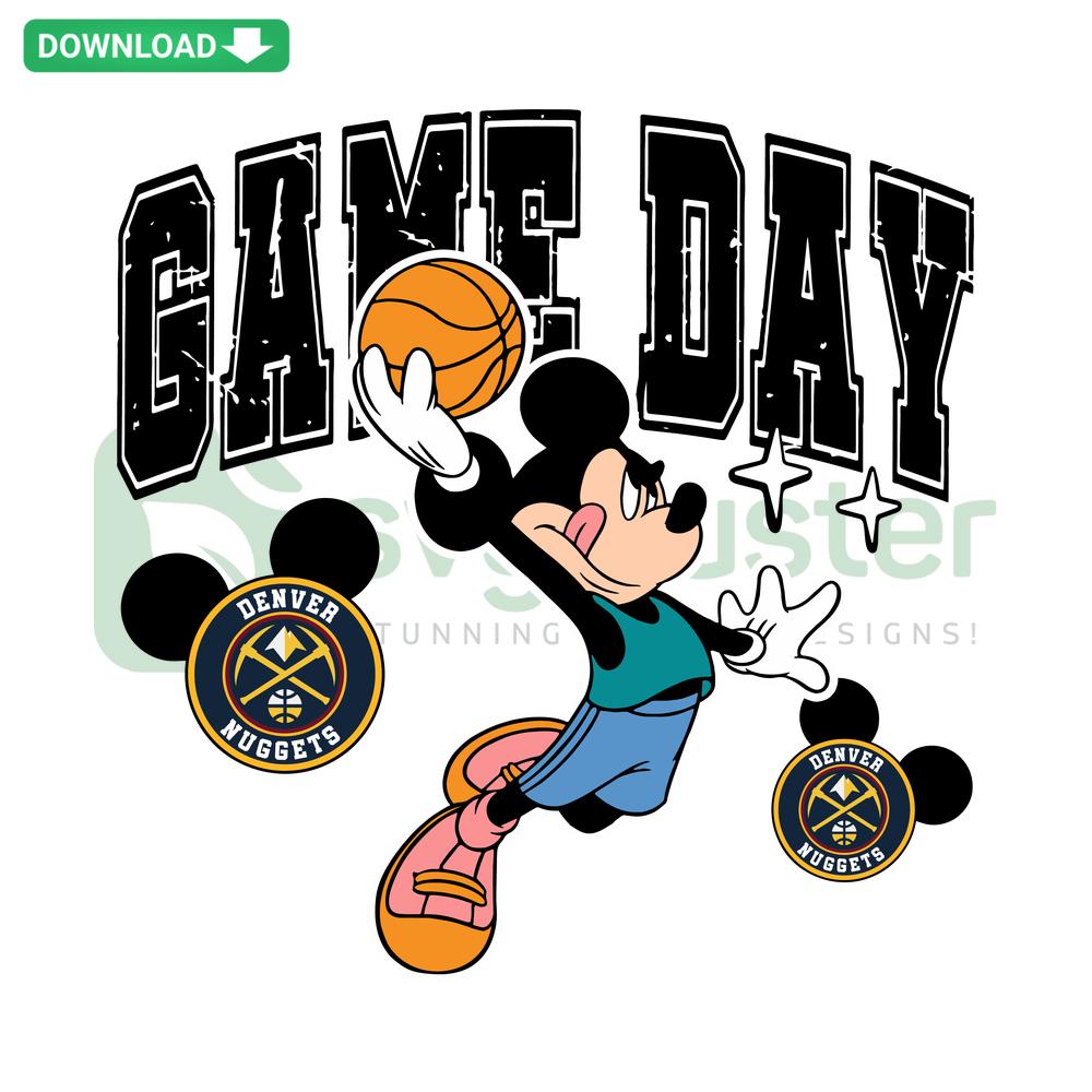 Vintage Denver Nuggets Game Day SVG, Retro Basketball Design, Printable File, Bold Team Logo, Nostalgic Sports Art