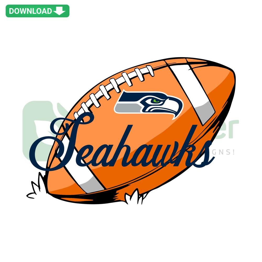 Seattle Seahawks NFL Football SVG design, vibrant digital download, unique team logo, ideal for fans and craft projects.