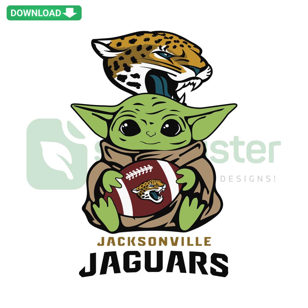 Baby Yoda Star Wars Jacksonville Jaguars SVG Design, Cute Yoda in Team Jersey, SVG Downloads for Cricut, NFL Star Wars Art