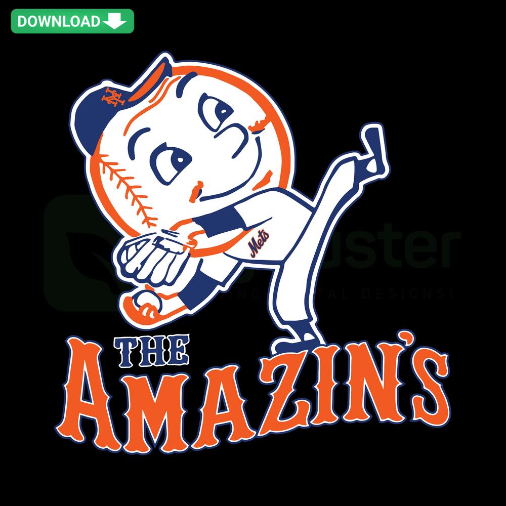 New York Mets SVG Design: The Amazins Baseball Logo, MLB Digital Download, Printable Asset for Design and DIY Projects