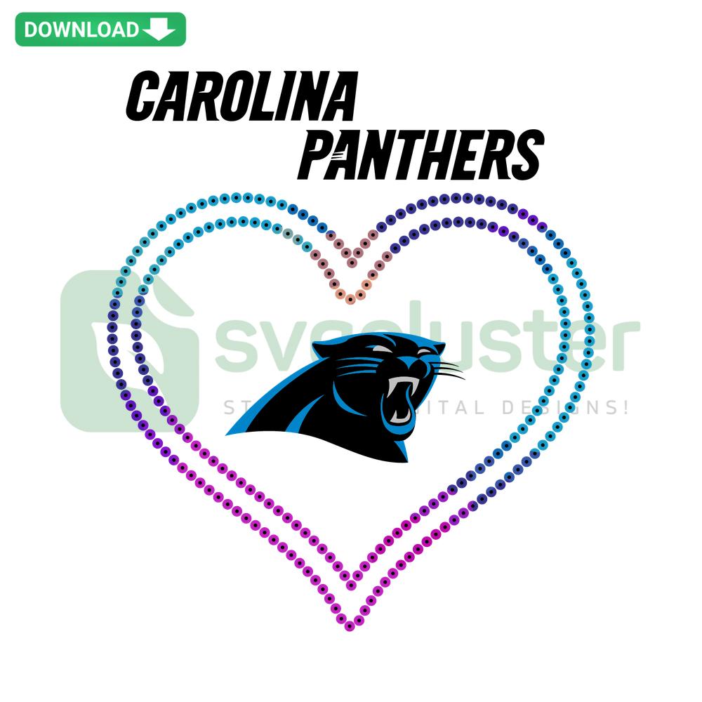 Carolina Panthers Heart SVG Design, Digital Vector Download, NFL Logo, Fan Art, Team Spirit, Cut File, Cricut Ready.