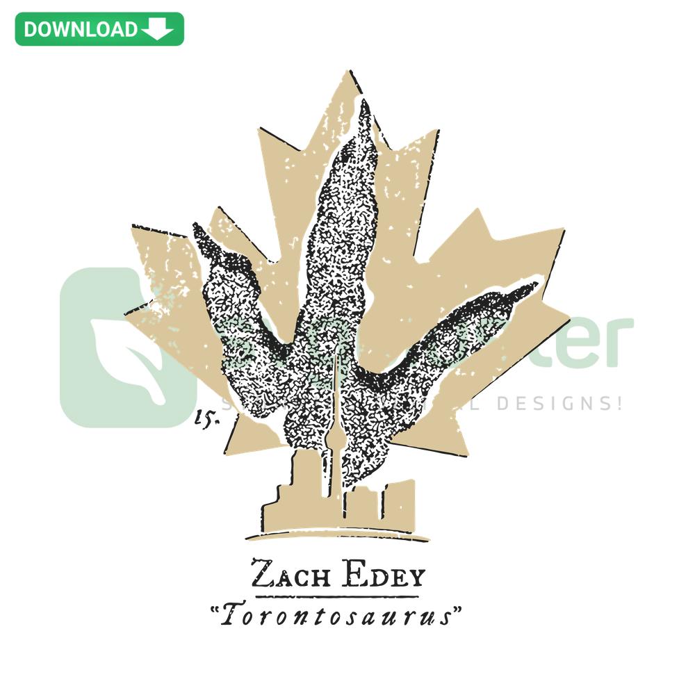 Torontosaurus Zach Edey Purdue Boilermakers SVG Vector Graphic Download: Dinosaur-themed design featuring basketball player Zach Edey.
