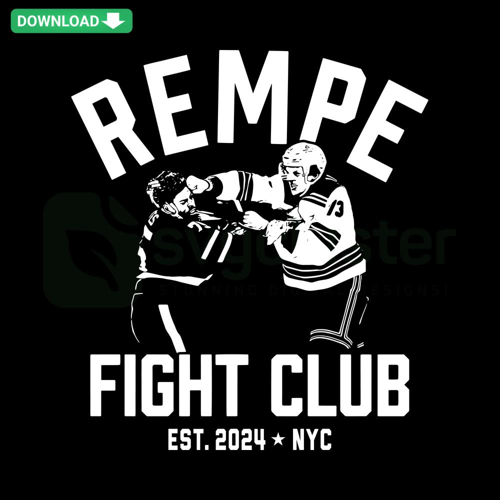 New York Rangers Rempe Fight Club SVG, hockey-themed digital Cricut file featuring bold graphics for DIY projects