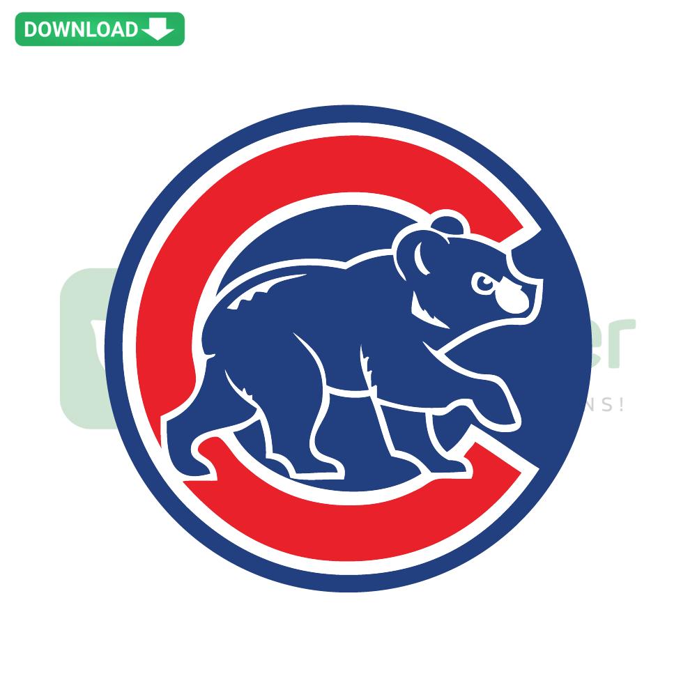 Chicago Cubs Logo SVG Digital Download: Bold blue bear head logo; perfect for creative design projects, SVG files for designers.