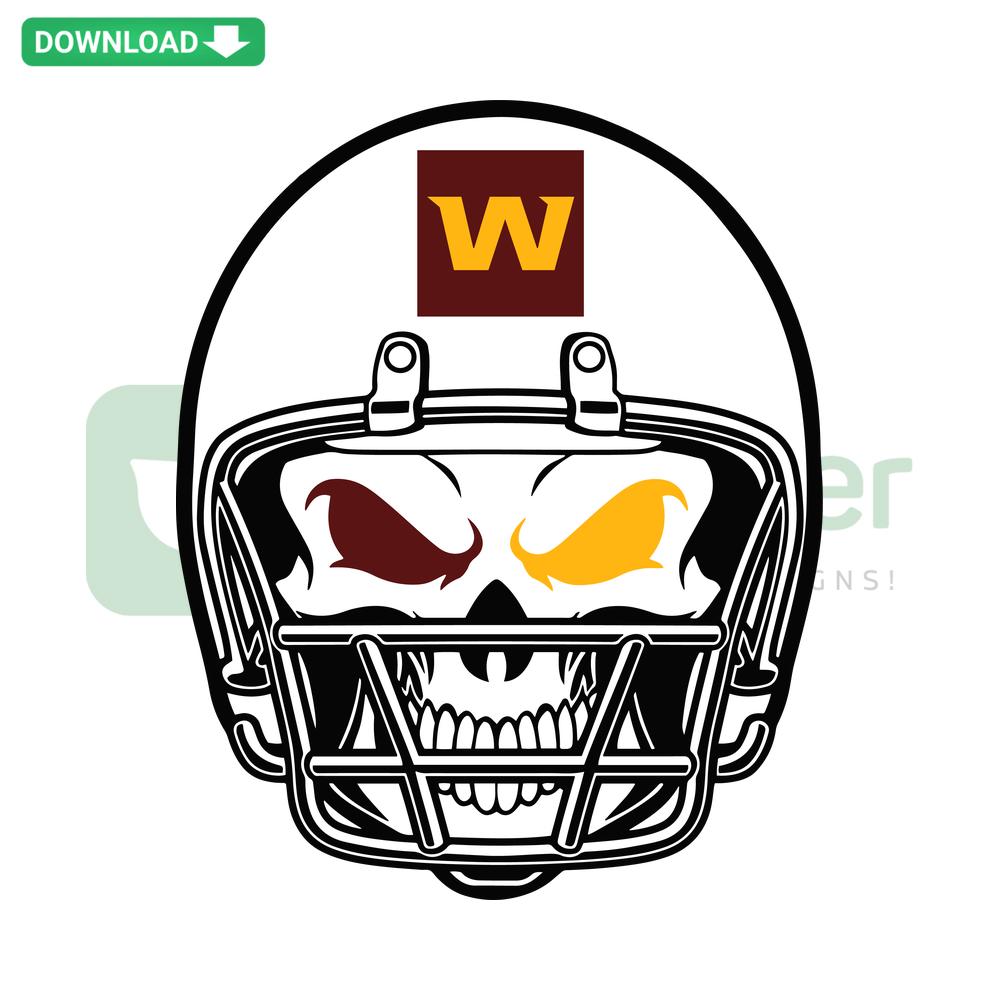 Washington Football Team Skull Helmet SVG; Scrapbooking Design, Sports Team Vector Art, Digital Graphics for Crafts