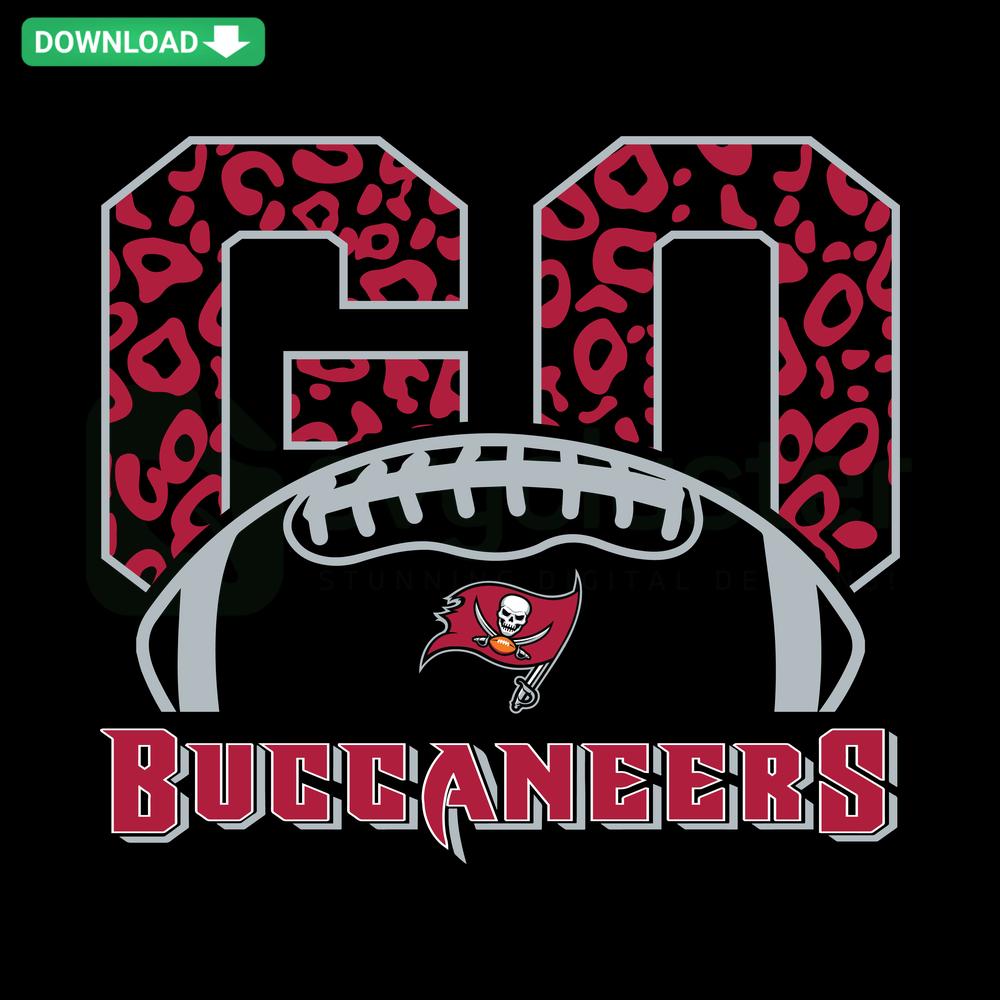 Buccaneers leopard print SVG design, Tampa Bay NFL football, SVG design resources, digital cut file, sports fan apparel graphic.