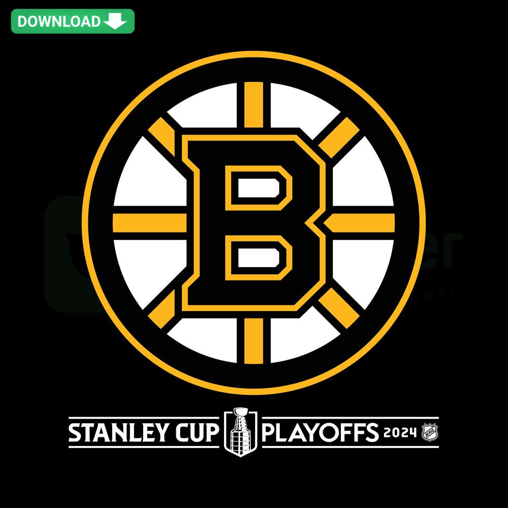Boston Bruins 2024 Stanley Cup Playoffs NHL SVG, perfect for home decor; features team logo and playoff graphics in bold design.