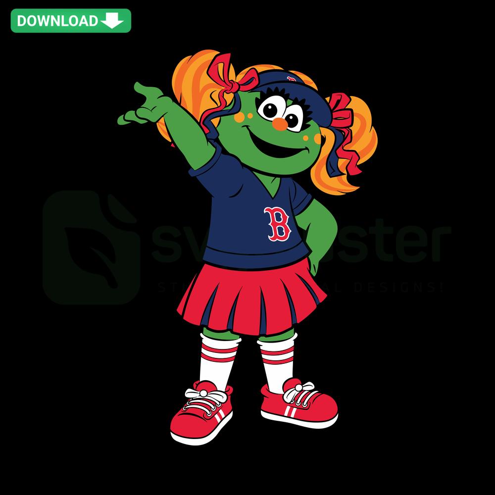 Tessie the Green Monster Boston Red Sox SVG Craft Patterns, Cartoon Mascot Digital Download, MLB-Themed SVG Design