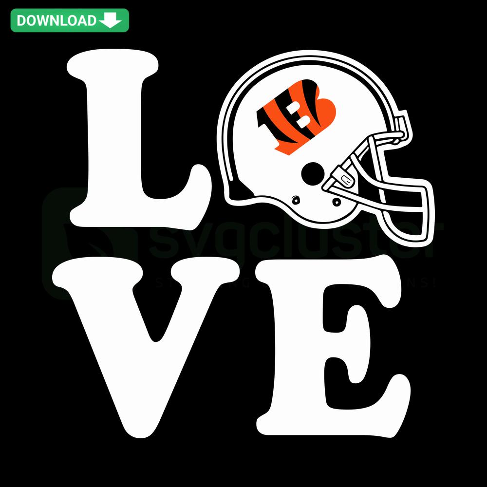 Cincinnati Bengals Helmet SVG Digital Download, SVGCluster; features bold team logo, helmet design; perfect for fans, crafts.