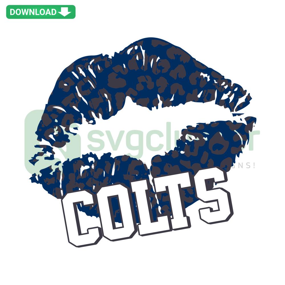 Leopard Pattern Lips Indianapolis Colts SVG, perfect SVG files for Cricut/Silhouette, featuring bold leopard print design.