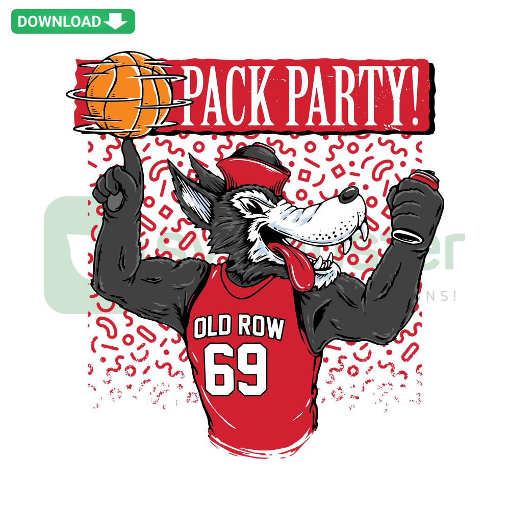 Pack Party Basketball NCAA NC State SVG, vibrant design featuring team logo, innovative sports SVG download, perfect for crafts.