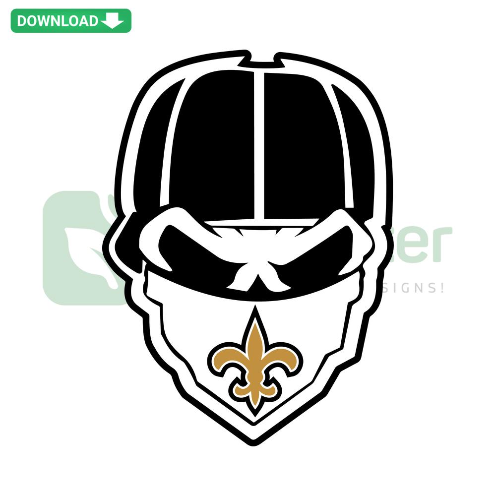 Skull Gang New Orleans Saints SVG design featuring a detailed skull and team logo, perfect for craft projects, digital design resources.