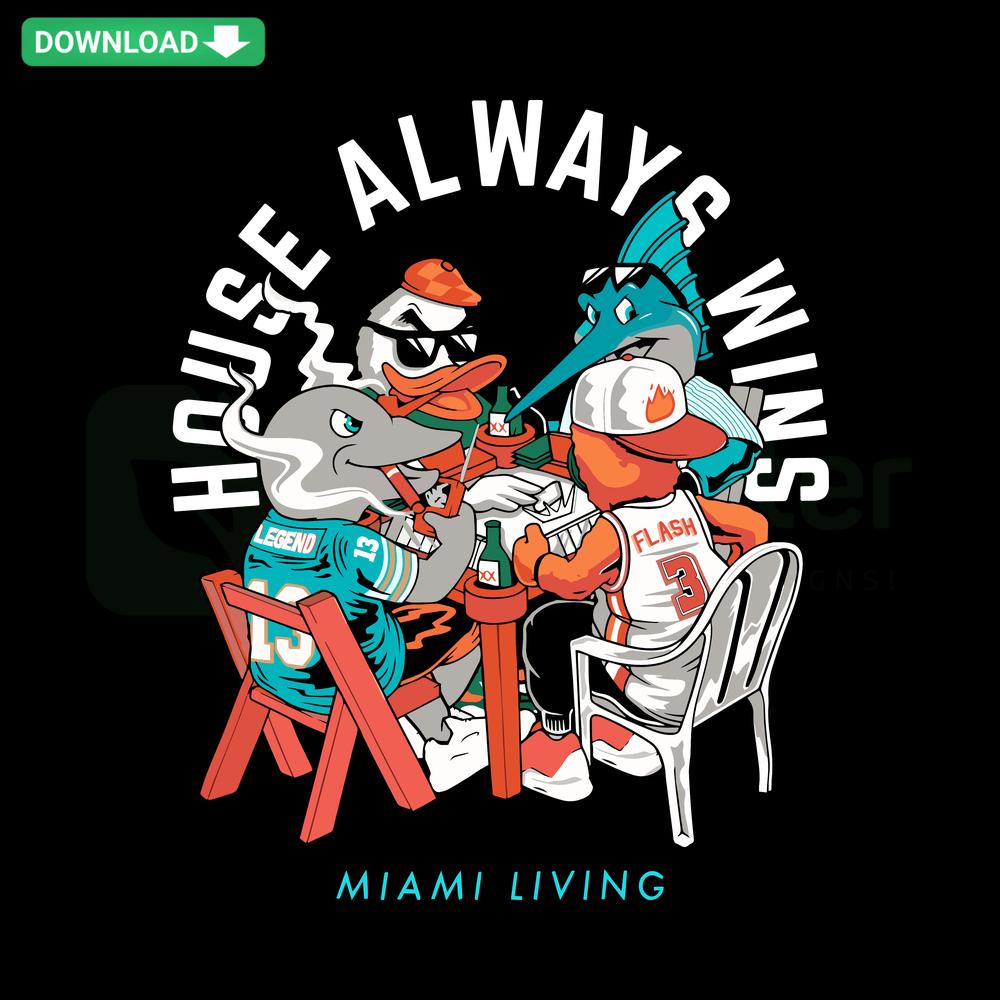 Vintage Miami sports mascot SVG digital download featuring a retro-style character, ideal for card templates.