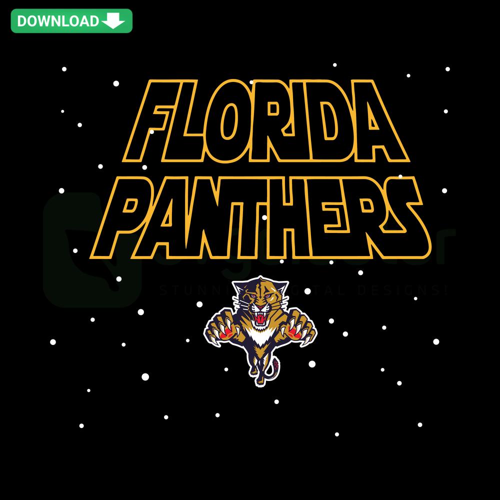 Florida Panthers Galaxy Hockey SVG, vibrant craft patterns, digital download, hockey-themed design for creative projects.