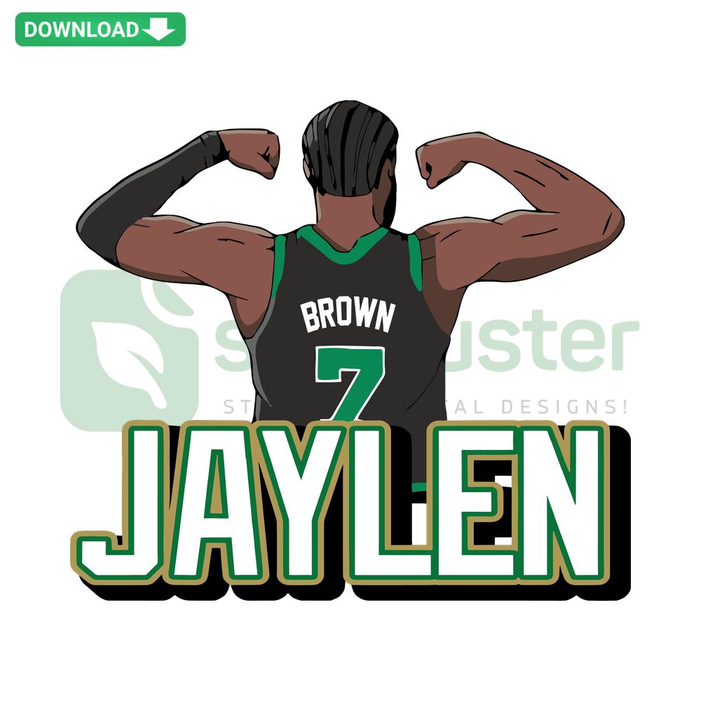 Jaylen Brown Celtics Flex NBA SVG Digital Download, featuring detailed SVG patterns for crafting and sports memorabilia.
