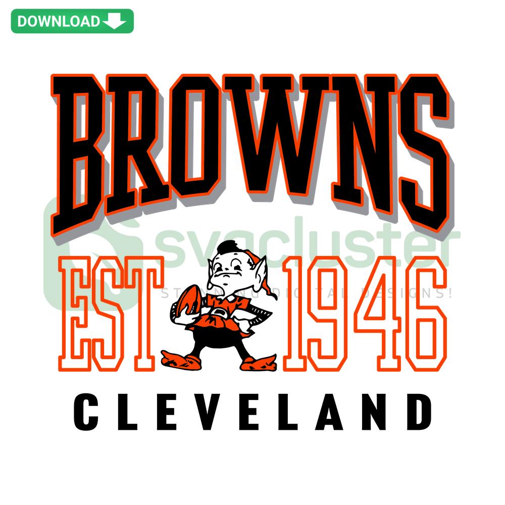 Browns The Cleveland Elf Est 1946 SVG Download: Editable SVG for Cricut with vintage Elves logo; perfect for fans and DIY projects.