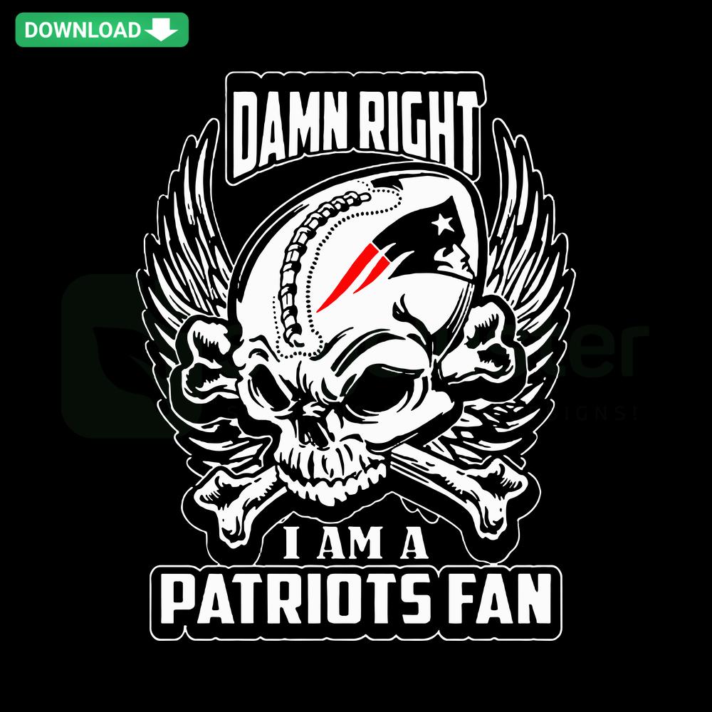 Patriots Fan Skull SVG, SVGCluster Design, Bold Text, Skull Graphic, Perfect for Patriots Enthusiast Projects and Crafts.