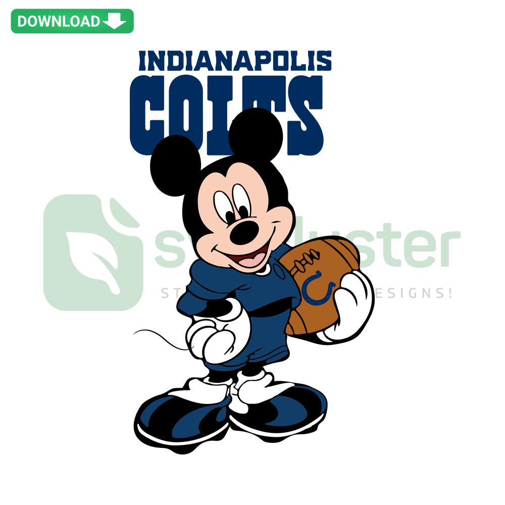 Indianapolis Colts Mickey Mouse SVG for NFL Fans, Ideal Cricut Template Download, Digital Design for DIY Projects.