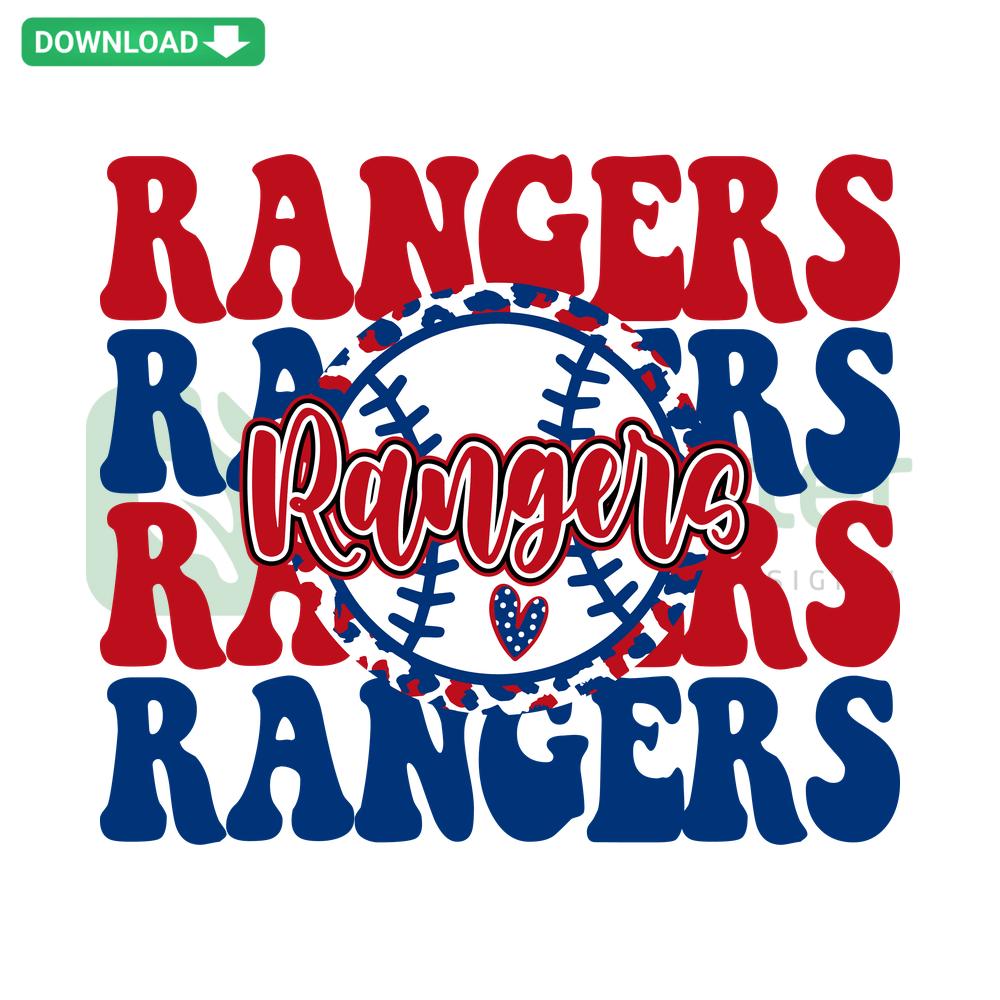 Rangers Baseball SVG, Cricut digital download, vector design featuring crossed bats and baseball, ideal for crafting projects.