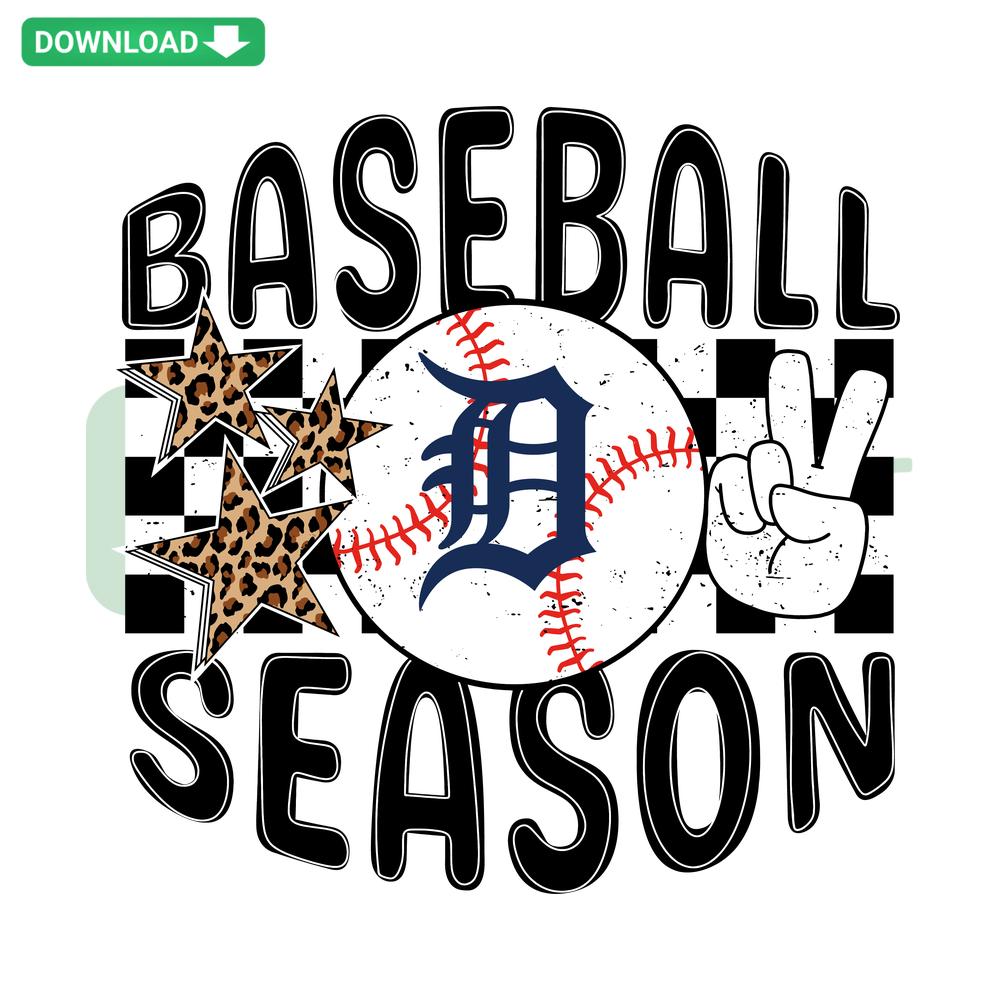 Detroit Tigers themed baseball SVG design featuring team logo, perfect for digital downloads. Unique SVG for baseball fans.