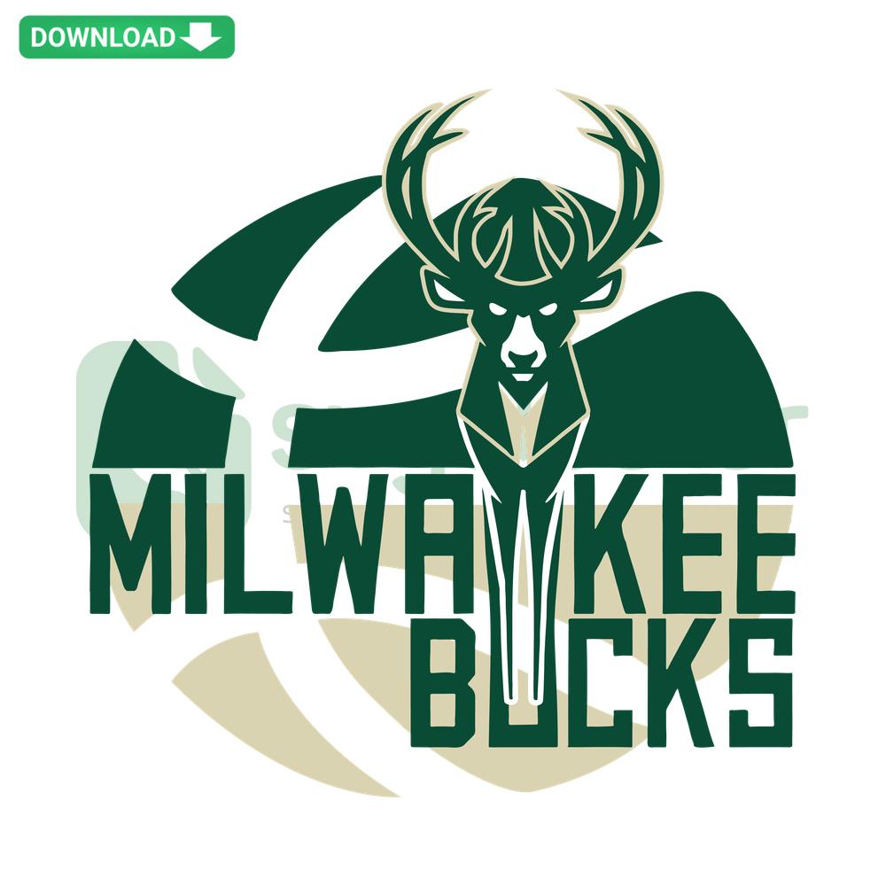 Retro Milwaukee Bucks NBA SVG with vintage basketball team logo design, custom digital download, perfect for die-cut projects.
