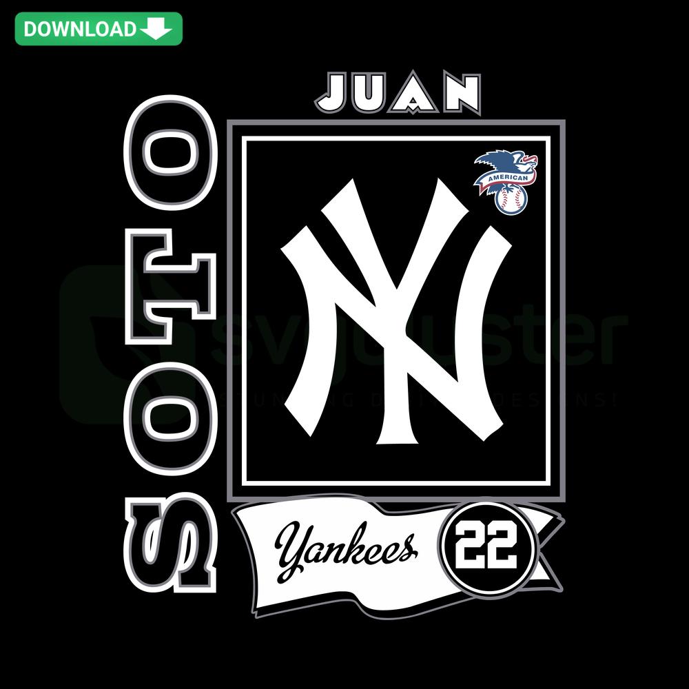 New York Yankees Juan Soto 22 SVG Logo, Vector Graphics Download, Sports Design, Baseball Clipart, Professional Team Emblem