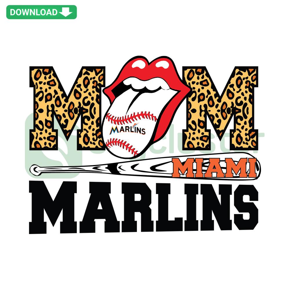 Miami Marlins Mom Baseball SVG Download, featuring a stylish design for wall art, ideal for die-hard Marlins fans and home decor.