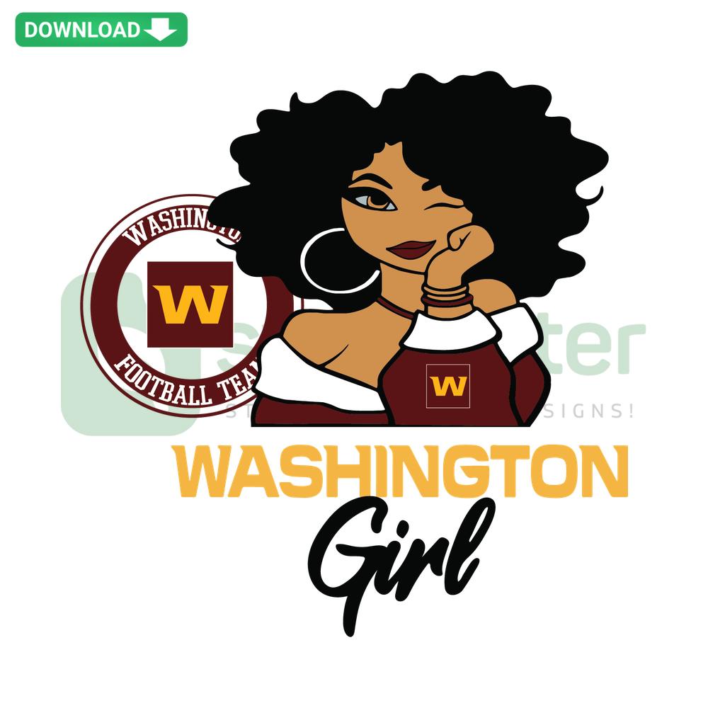 Washington Girl SVG Cricut Digital Download, Editable SVG featuring stylized Washington Girl text with state outline and embellishments.