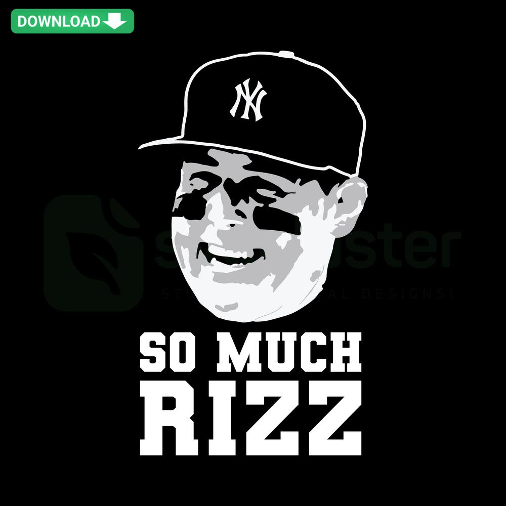 New York Yankees SVG Design: So Much Rizz Vintage Style, Printable Craft Template, Ideal for DIY Sports-Themed Projects.