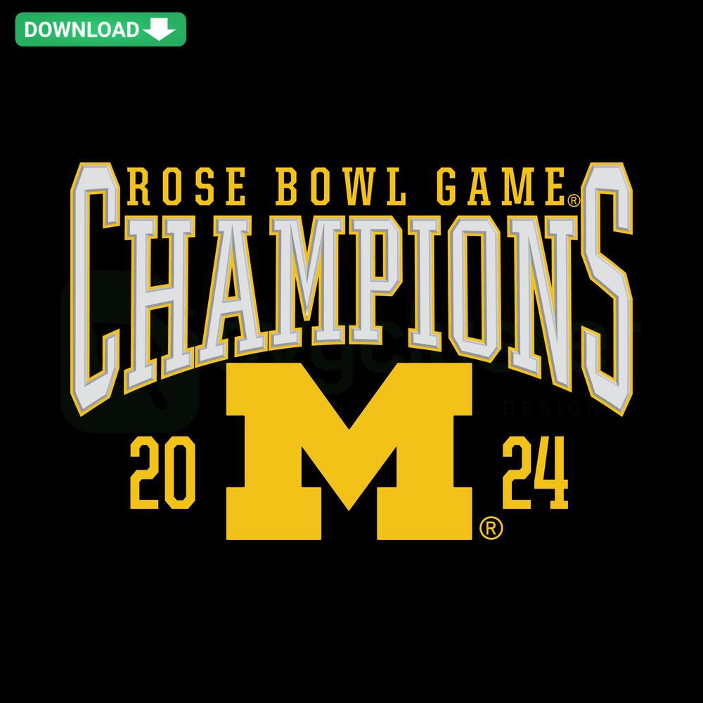 Michigan Rose Bowl 2024 SVG, NCAA Football Vector Design, Digital Download, Sports Graphics, College Team Illustration