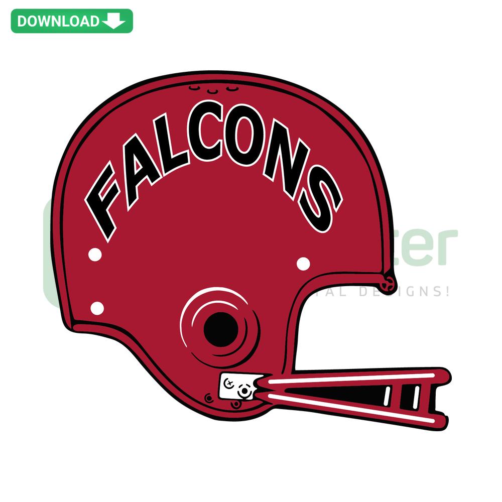 Atlanta Falcons Football Helmet SVG, featuring detailed red and black helmet design with team logo, perfect for clip art projects.