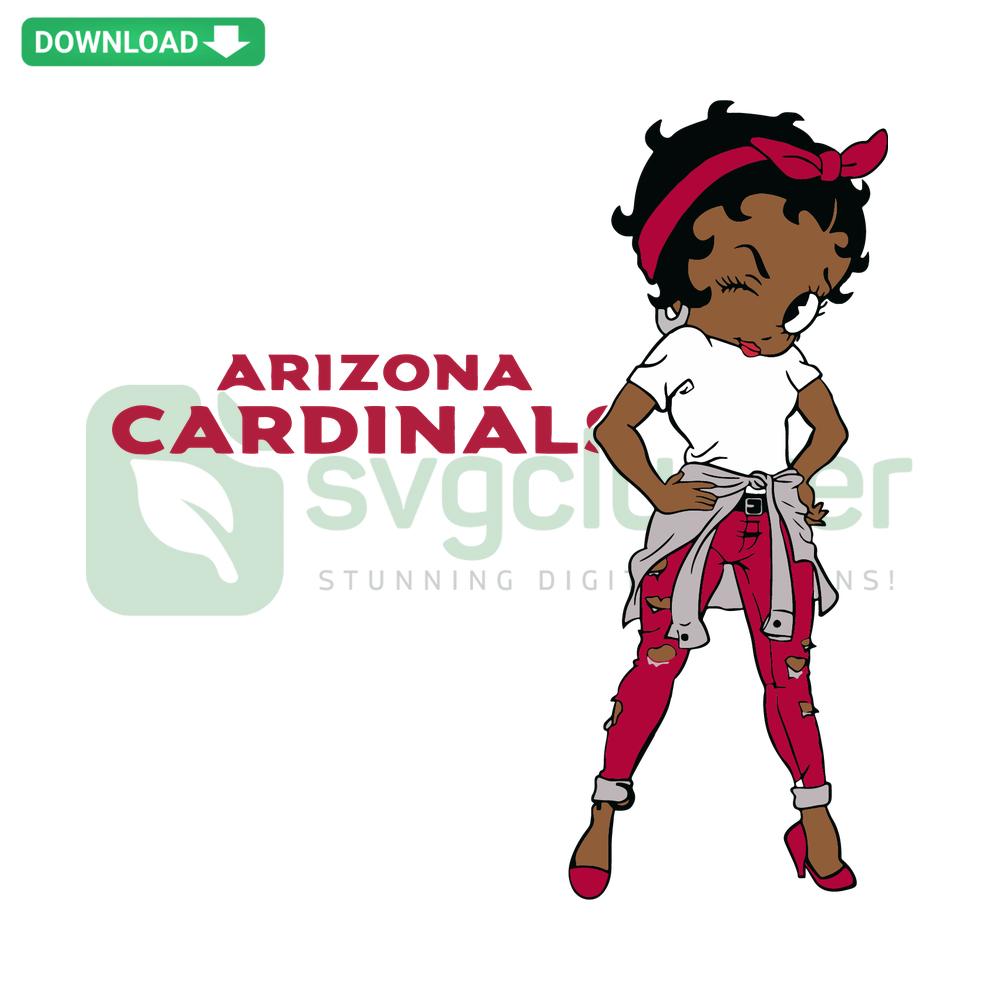Arizona Cardinals Girl SVG, vibrant clip art featuring a stylized girl in Cardinals colors, perfect for Cricut and vinyl crafts.