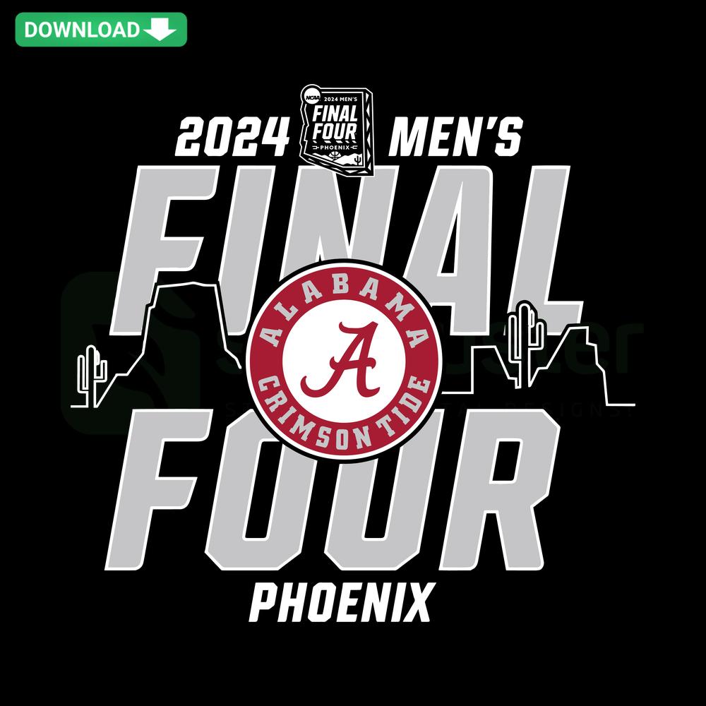 Alabama Crimson Tide SVG design featuring basketball elements, perfect for Men's Final Four t-shirts and apparel creations.