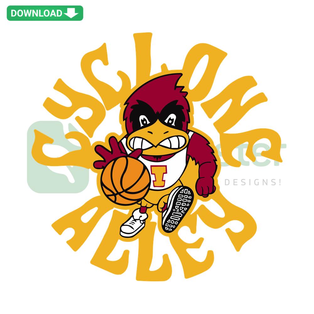 Retro Iowa State Cyclones Basketball Team SVG, NCAA Vector Graphics, Vintage Sports Design, Downloadable File