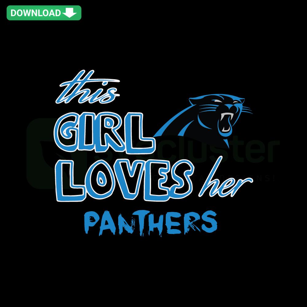 This Girl Loves Her Carolina Panthers SVG, Cricut Ready, Heart & Panthers Logo Design, Ideal for DIY Projects
