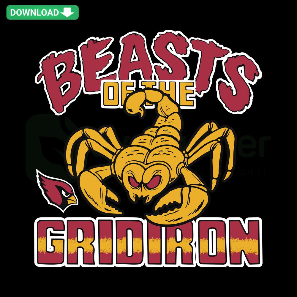 Arizona Cardinals Beasts Of The Gridiron SVG, fierce football-themed design, editable vector files, perfect for sports t-shirt graphics.