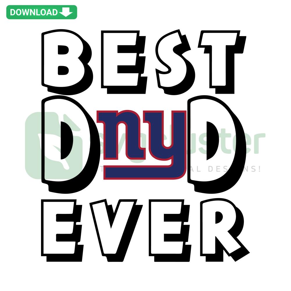 Best Dad Ever New York Giants SVG featuring team logo, blue and red colors, perfect for Father's Day projects and gifts.