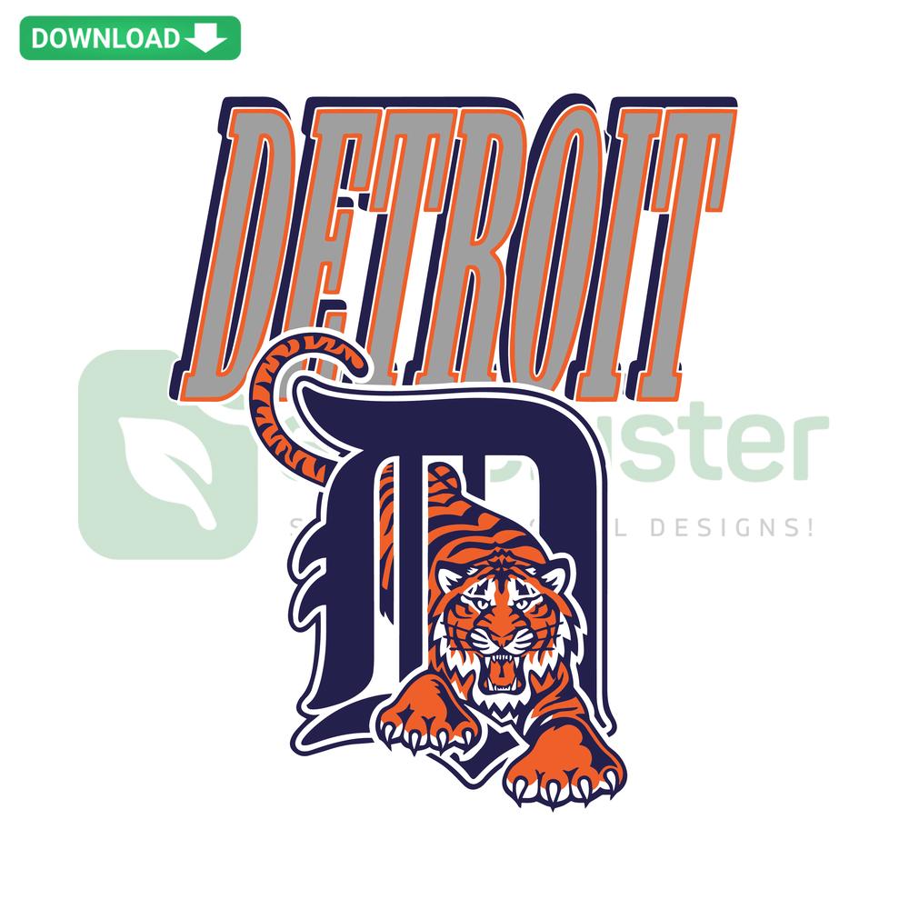 Detroit Tigers Vintage MLB SVG design featuring classic tiger logo, ideal for scrapbooking and digital downloads.