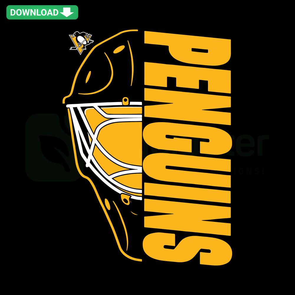 Pittsburgh Penguins Helmet SVG Download: Commercial Use, Sports Team Logo, Vector Art, Digital File for DIY Crafts, Hockey Fans