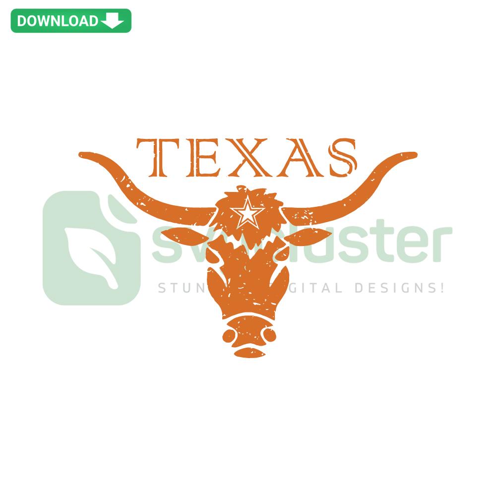 Texas Longhorn Bull Icon SVG, Digital Download, Printable SVG Files, Rustic Bull Head, Western Decor, Clipart Design