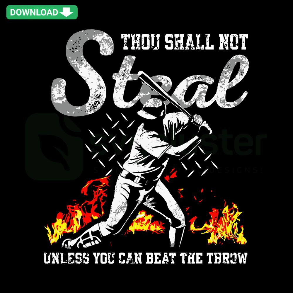 Thou Shall Not Steal Baseball SVG Design - Free DIY Crafts Download, Playful Typography with Base Runner Silhouette