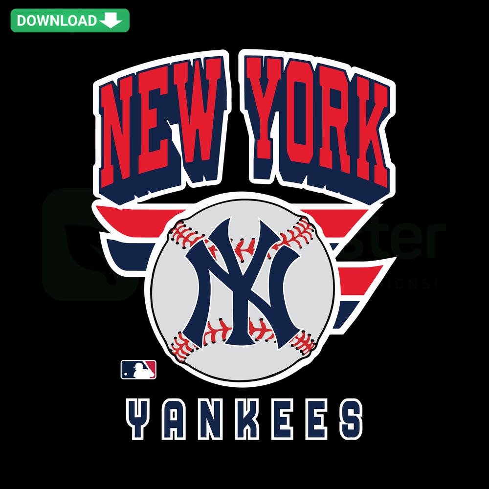 New York Yankees Ball SVG, MLB Team Cricut Design, Digital Download, Baseball Logo Graphic.