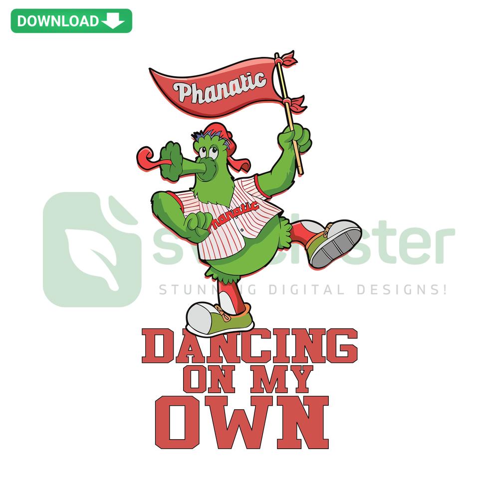 Philadelphia Phillies-themed SVG design featuring Dancing On My Own text, perfect for home decor fans.