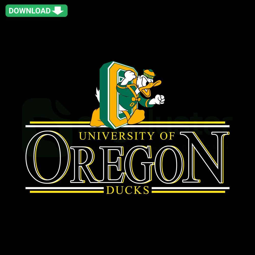 Vintage 90s University Of Oregon Ducks SVG design featuring retro logo, perfect for crafting and custom projects.