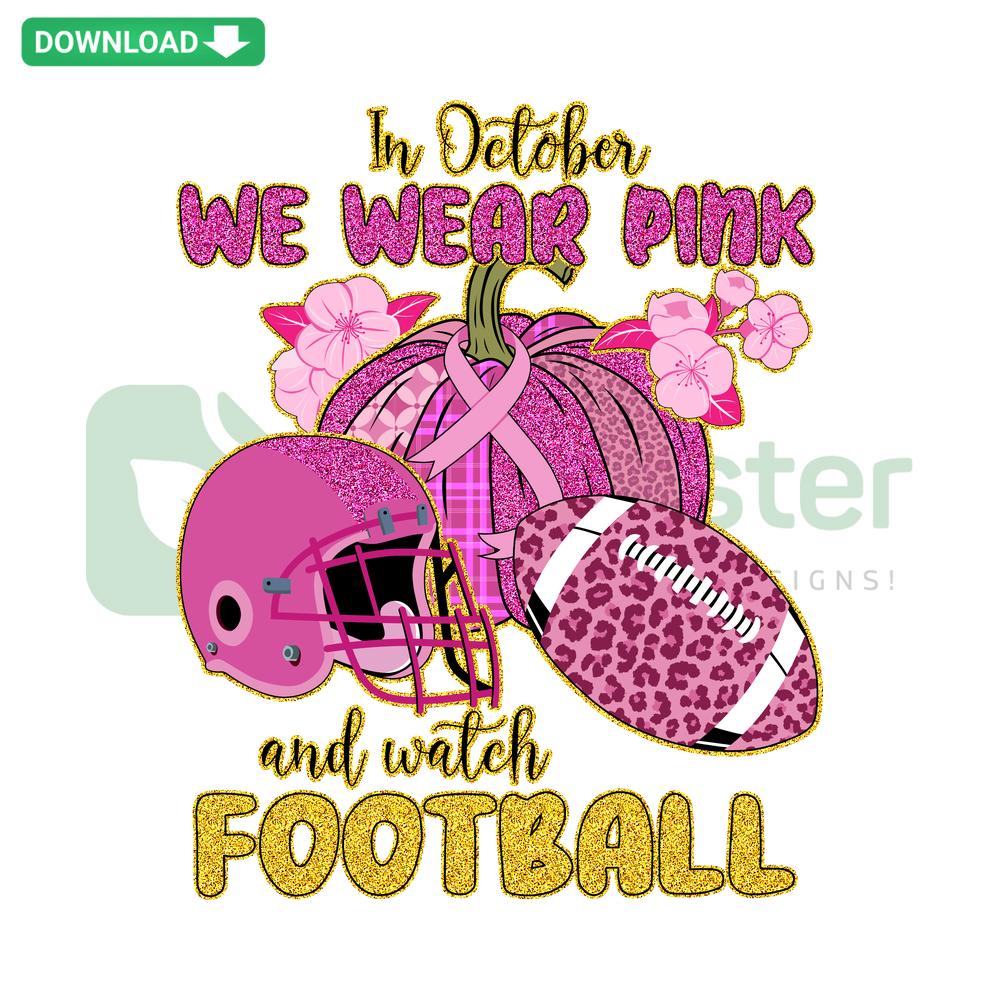 October Pink Football themed crafts including apparel and decals