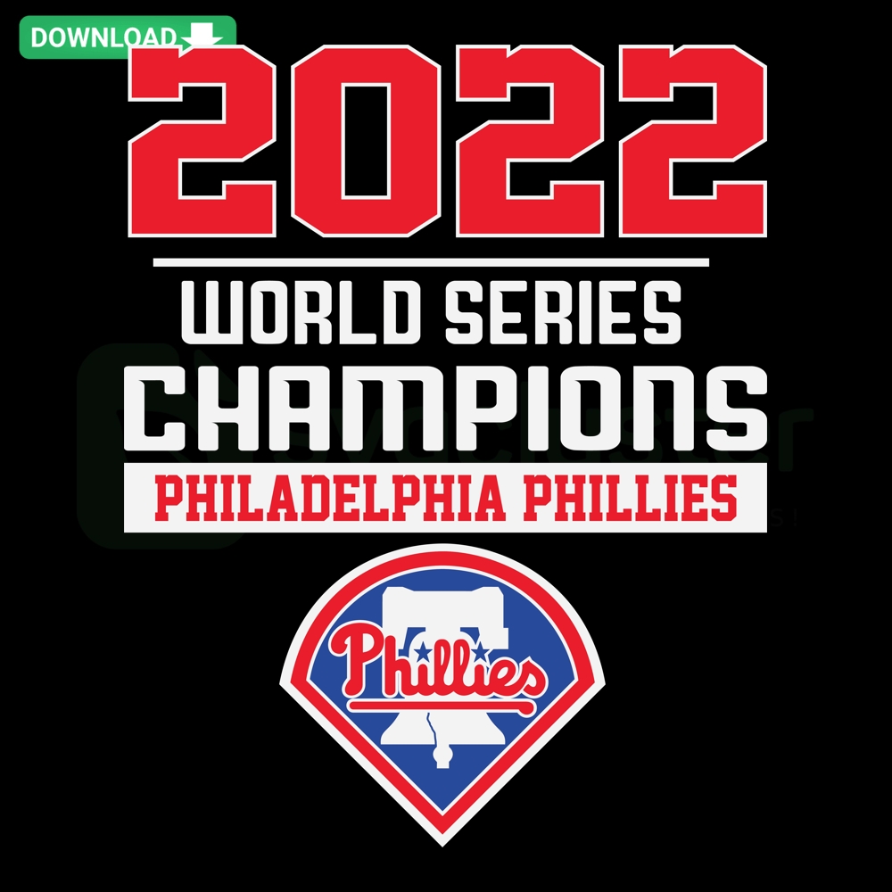 Philadelphia Phillies 2022 World Series Champions logo in digital SVG, PNG, DXF, EPS format featuring team colors and iconic design.
