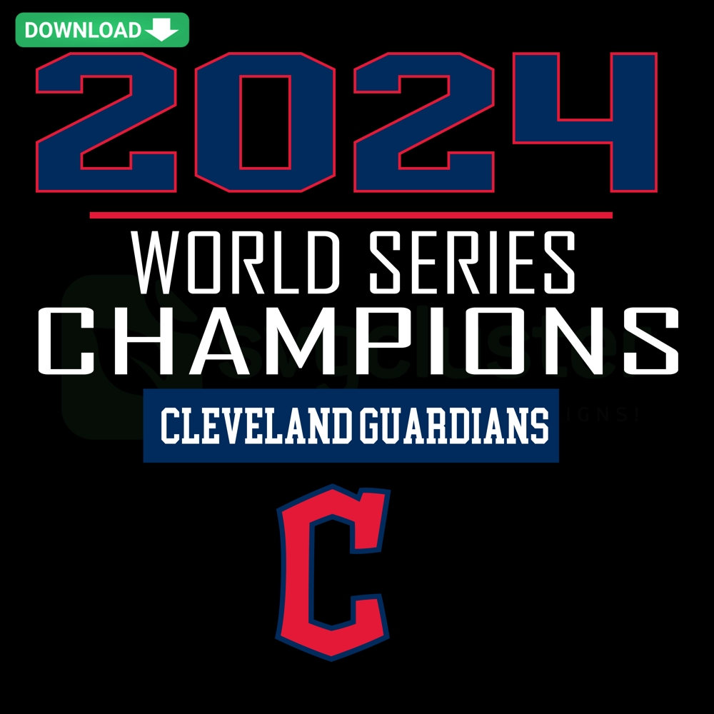 Cleveland Guardians 2024 World Series Champions SVG featuring team logo and celebratory graphics in high-resolution digital format.