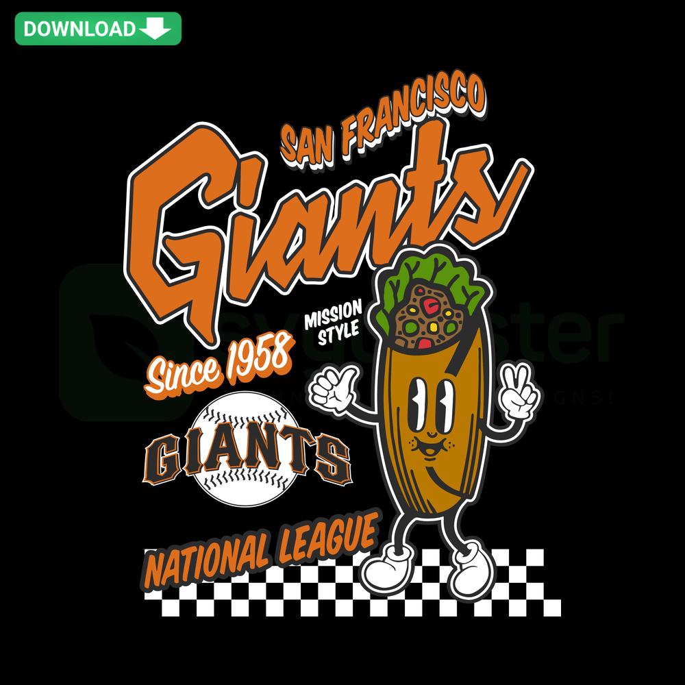 San Francisco Giants National League MLB Since 1958 SVG, Cricut Ready, digital design featuring team logo and text.